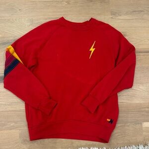 Aviator Nation red crew neck with pockets S